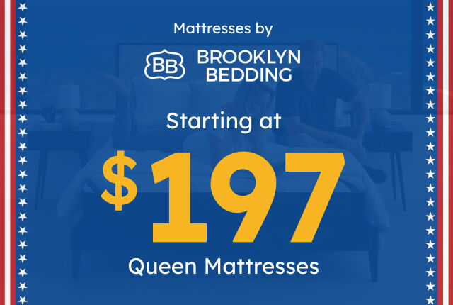 Queen mattreses by Brooklyn Bedding starting at $197